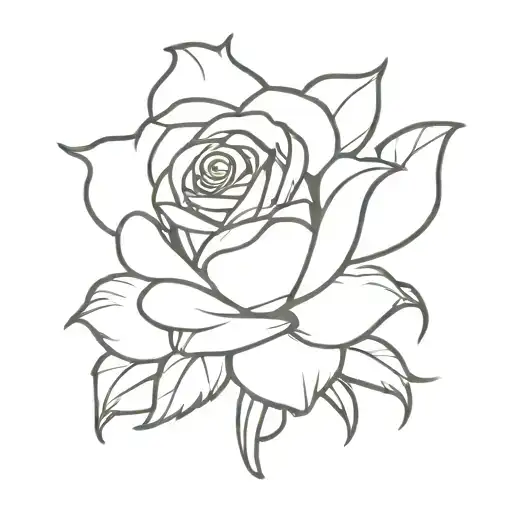rose from beauty and the beast tattoo design idea