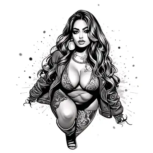 low rider curvy girl tattoo design idea