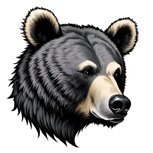 gay bear head tattoo design idea