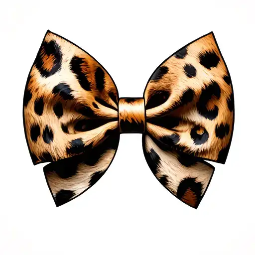 cheetah print bow tattoo design idea