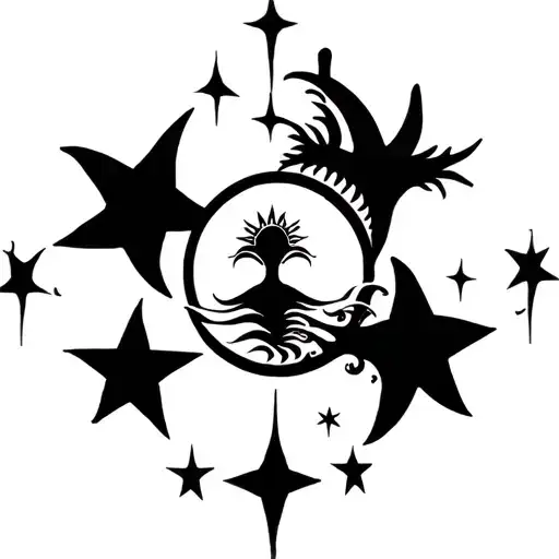 philippines sun and stars tattoo design idea