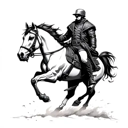 Ghost Rider on horse tattoo design idea