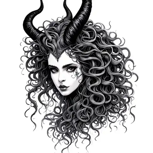 Medusa And Maleficent tattoo design idea