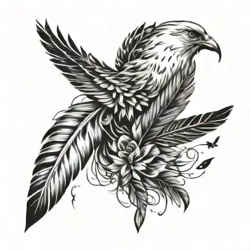 feathers and birds flying away tattoo design idea