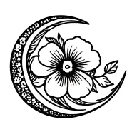 moon pansy tattoo design idea