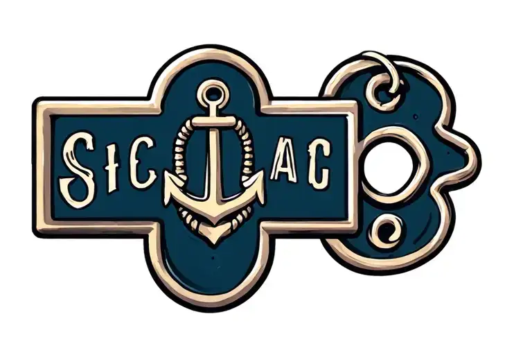 anchor and military dog tag tattoo design idea