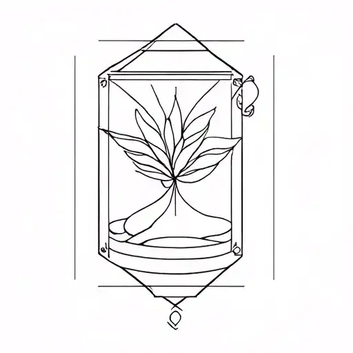 ethereal line art Pandora's box tattoo design idea