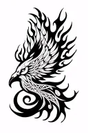 Celtic tree of Life Phoenix flames calf tattoo tattoo design idea