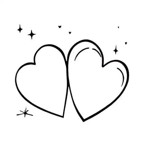 two candy hearts with sparkles tattoo design idea