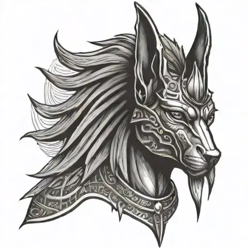 anubis egiptian god tattoo design idea