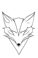 Front facing white fox looking tattoo design idea