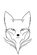 Front facing white fox looking tattoo design idea