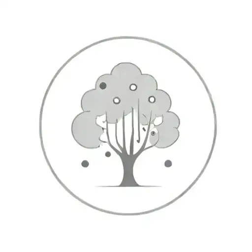 in the diamond the tree of Winnie the Pooh and around it a pattern consisting of a few lines, circles and dots tattoo design idea