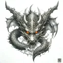 Elemental Dragon samurai tattoo design idea