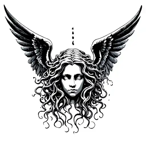 Medusa blended with a weeping angel tattoo design idea