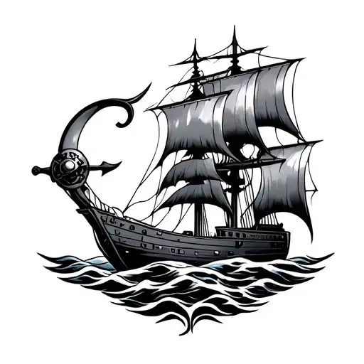 Sagittarius with propeller ship tattoo design idea