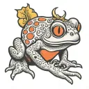 toad standing tattoo design idea