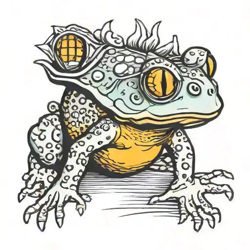 toad standing tattoo design idea