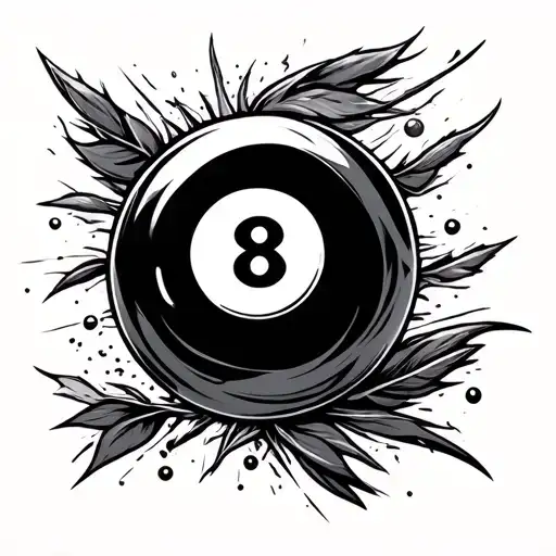 eight ball cover up tattoo design idea