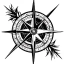 Compass and clock tattoo design idea
