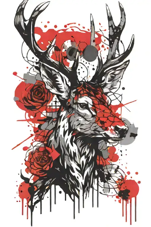 Stag head tattoo design idea