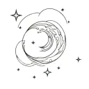 gothic moon ocean tattoo design idea