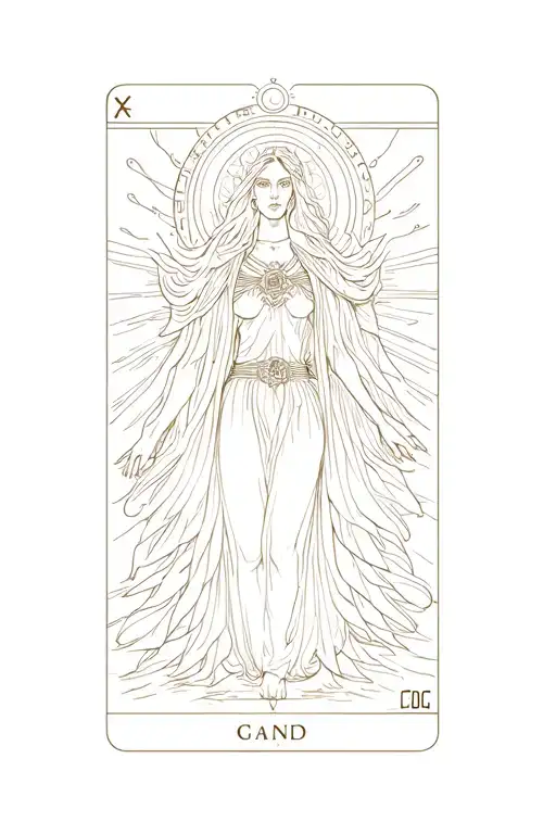 tarot card style title 'the enlightened one' genome style, whimsical, halo, illumination, sexy sultry style  tattoo design idea
