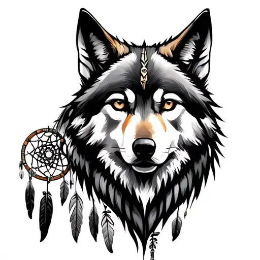 Wolf: Guardian and symbol of strength.  Native American: Feathers & dreamcatcher.  Egyptian mythology: Anubis & protecti tattoo design idea