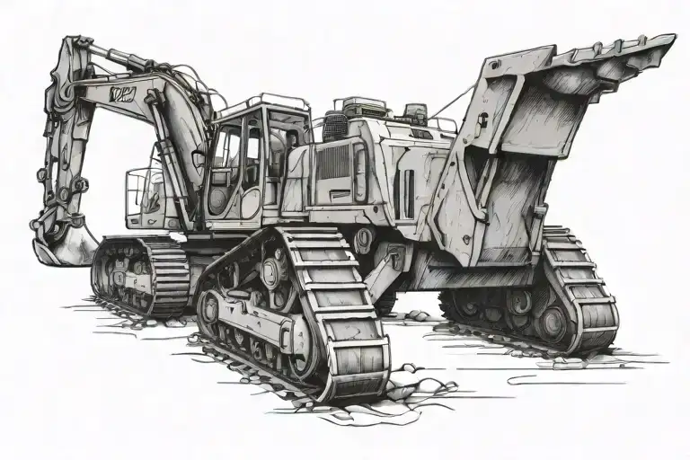 excavator tattoo design idea
