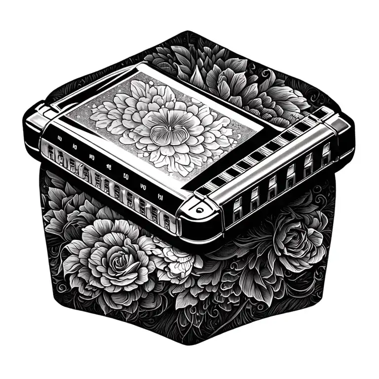 Harmonica tattoo design idea