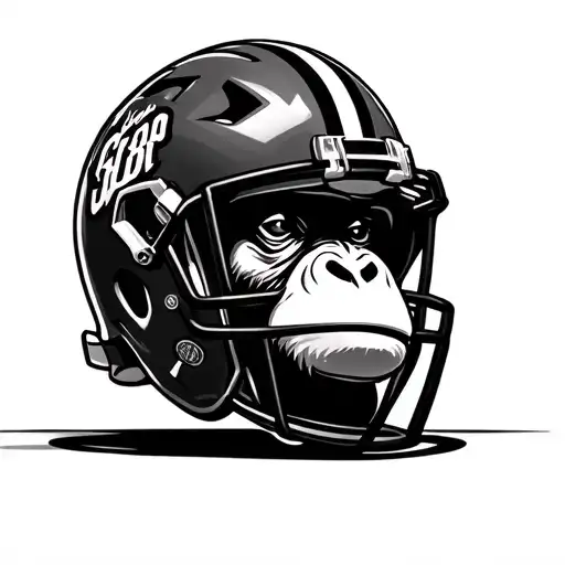 romans 8:18 and monkey and football helmet tattoo design idea