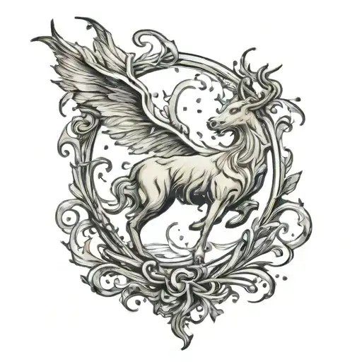 wand patronus charm from harry potter tattoo design idea