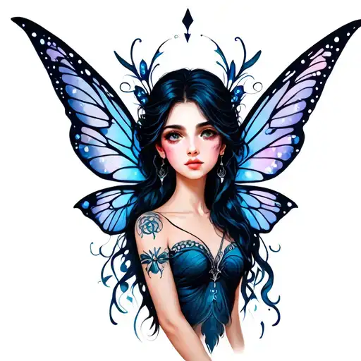 fairy dark anime style tattoo tattoo design idea