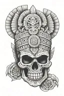 mayan skull tattoo design idea