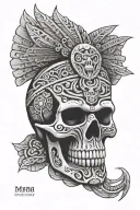 mayan skull tattoo design idea