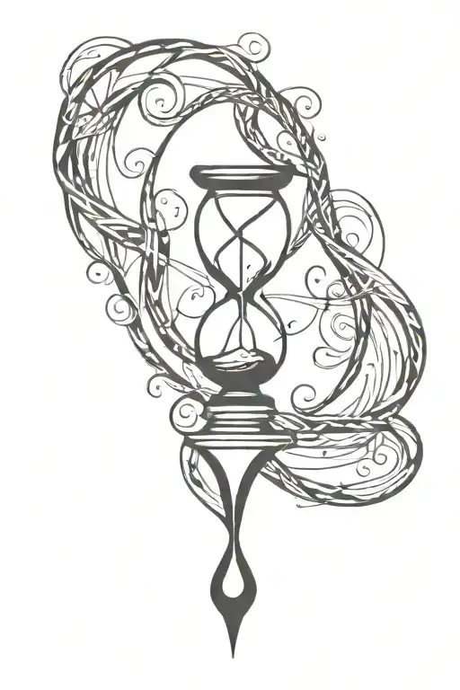 minimalist number 8 intertwined with an hourglass tattoo design idea