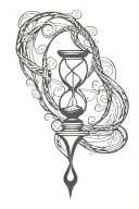 minimalist number 8 intertwined with an hourglass tattoo design idea