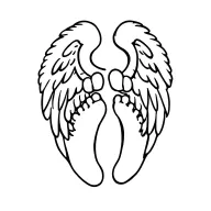 angel wings baby feet tattoo design idea