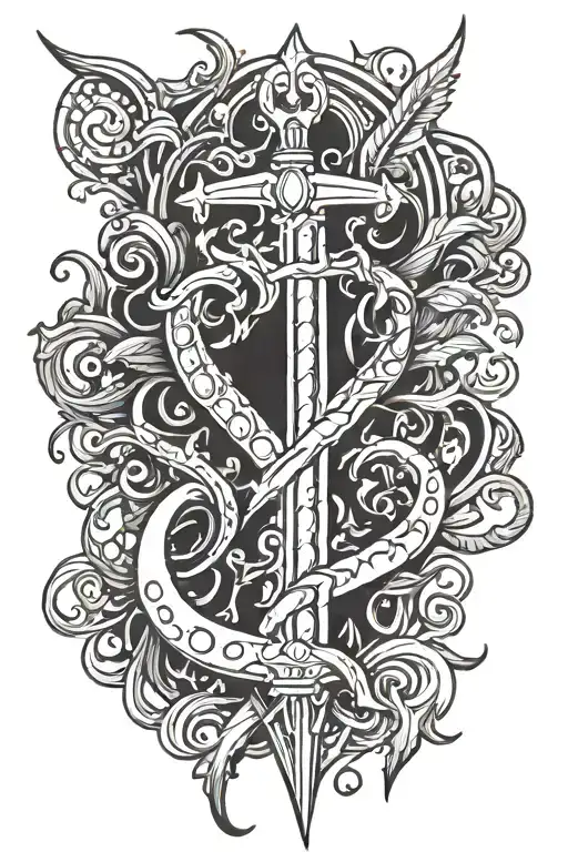 Trident tattoo design idea