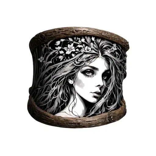 oak cuff feminine tattoo design idea