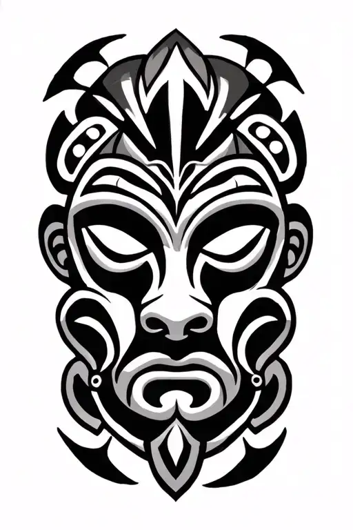 vejigante mask with taino symbols intertwined tattoo design idea