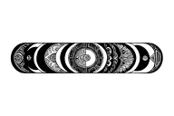 Aztec moon phases tattoo design idea