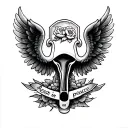 a tattoo of a uterus with a headstone and rest in peace or angelwings  tattoo design idea