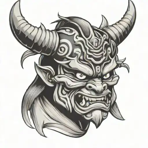 oni mask samurai tattoo design idea