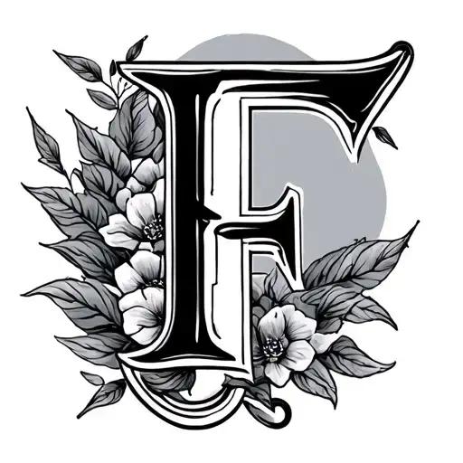 Cursive F tattoo design idea