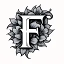 Cursive F tattoo design idea