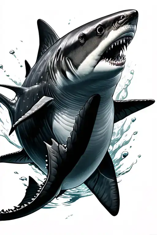 black tip and nurse shark swimming tattoo design idea