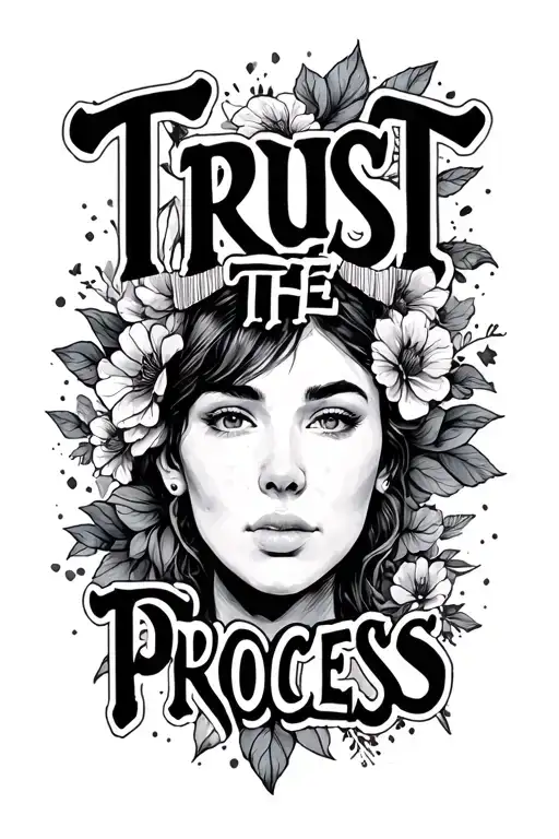 trust the process written tattoo design idea