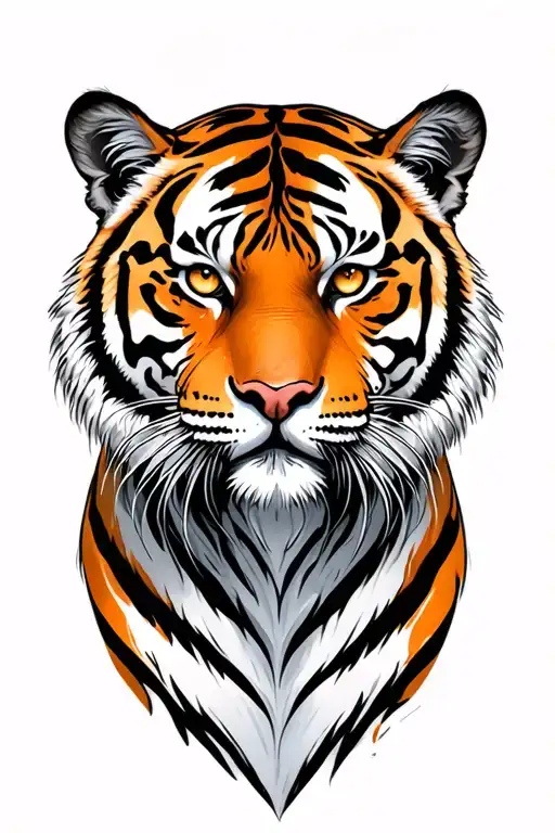 Gemini zodiac sign tiger year tattoo design idea