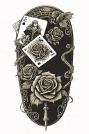Western,Playing Cards, Roses,Barbed wire,Cross tattoo design idea